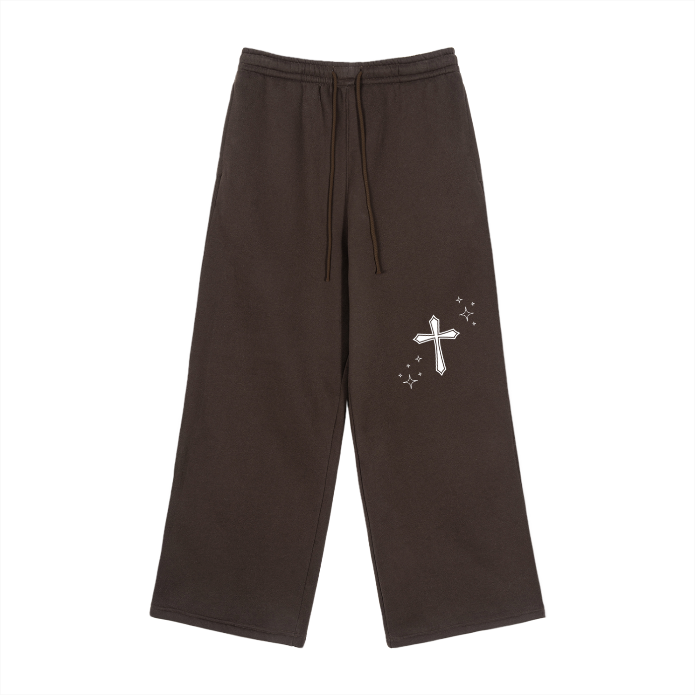 Fleece Drawstring Straight-Leg Sweatpants