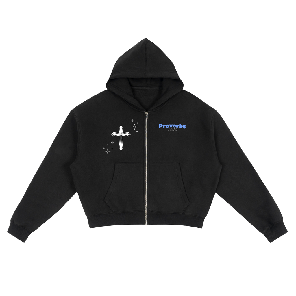 Fleece Zip-Up Boxy Hoodie