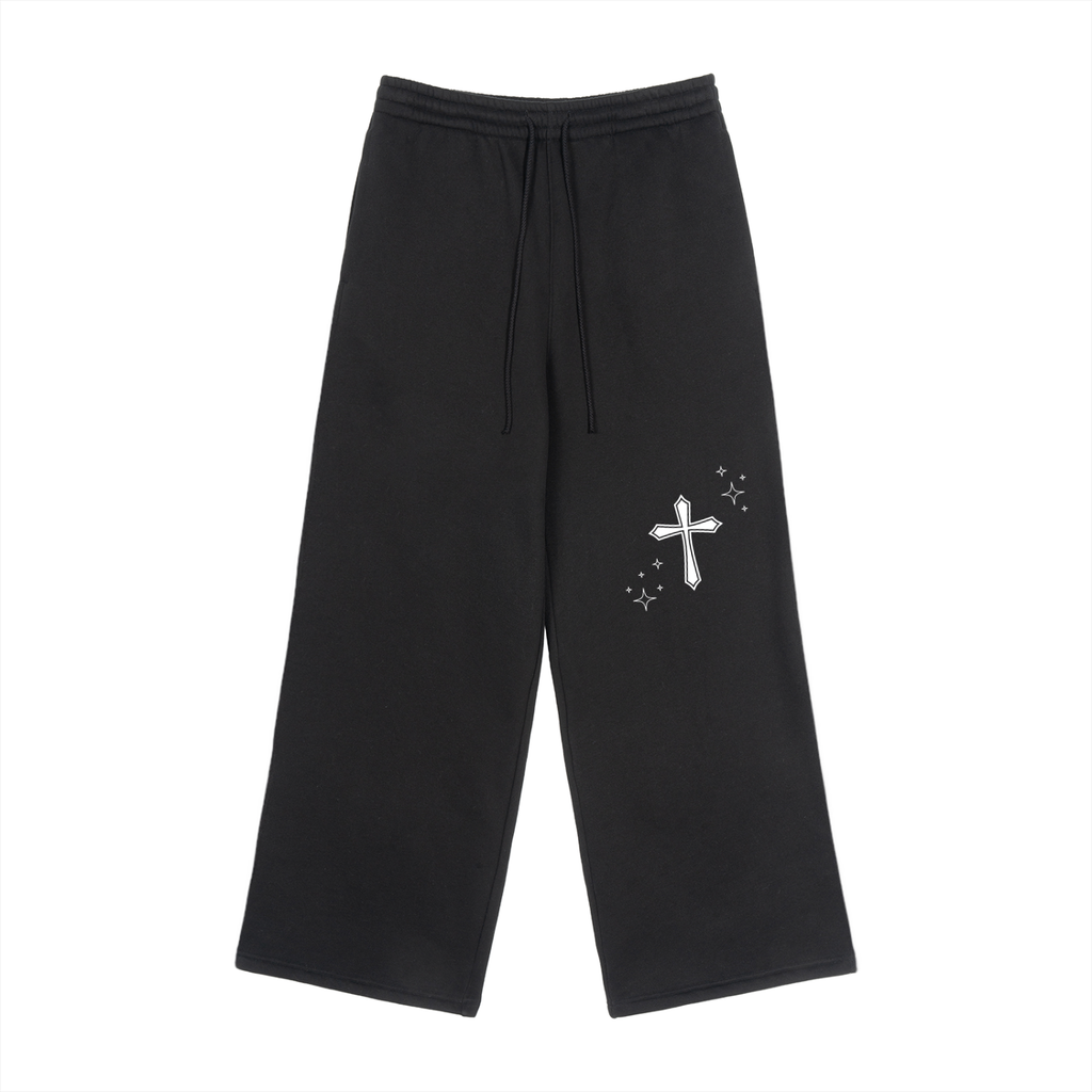 Fleece Drawstring Straight-Leg Sweatpants