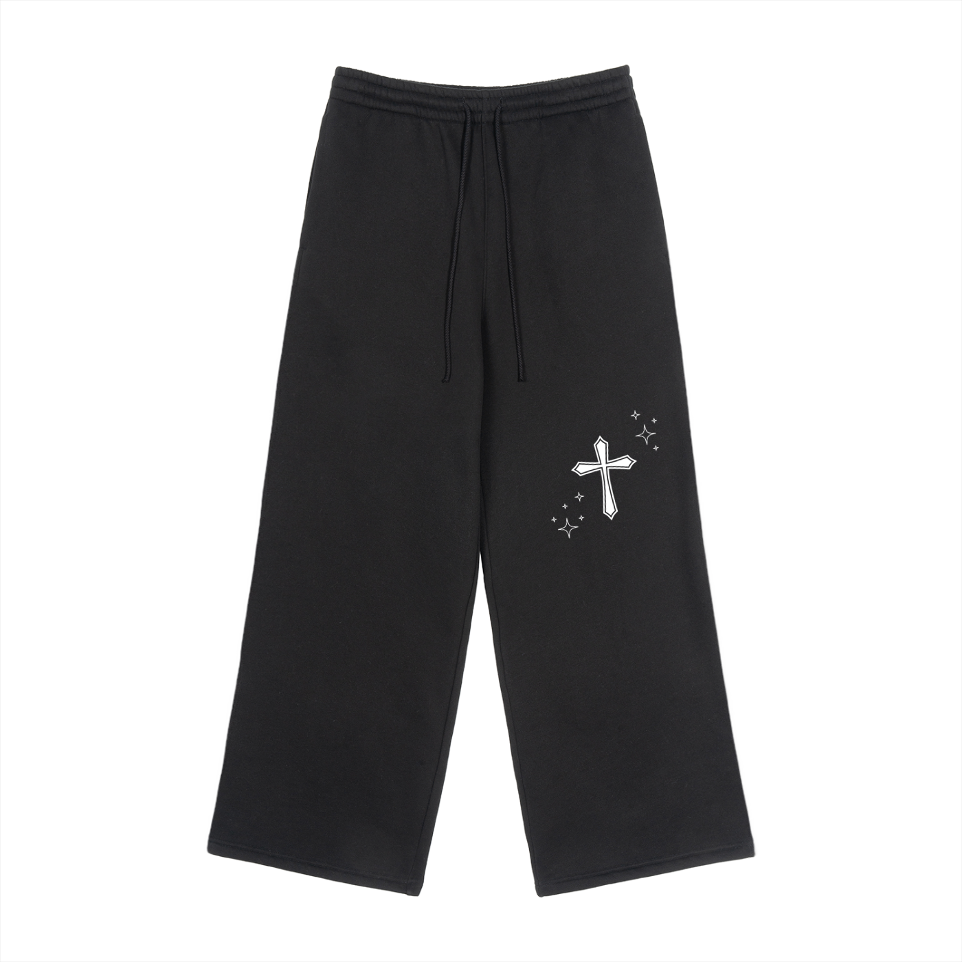 Fleece Drawstring Straight-Leg Sweatpants